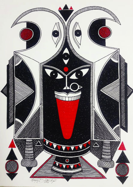 Artist Sanjay Bhattacharya showcases moods of goddess Kali in his four drawings curated by Kounteya Sinha