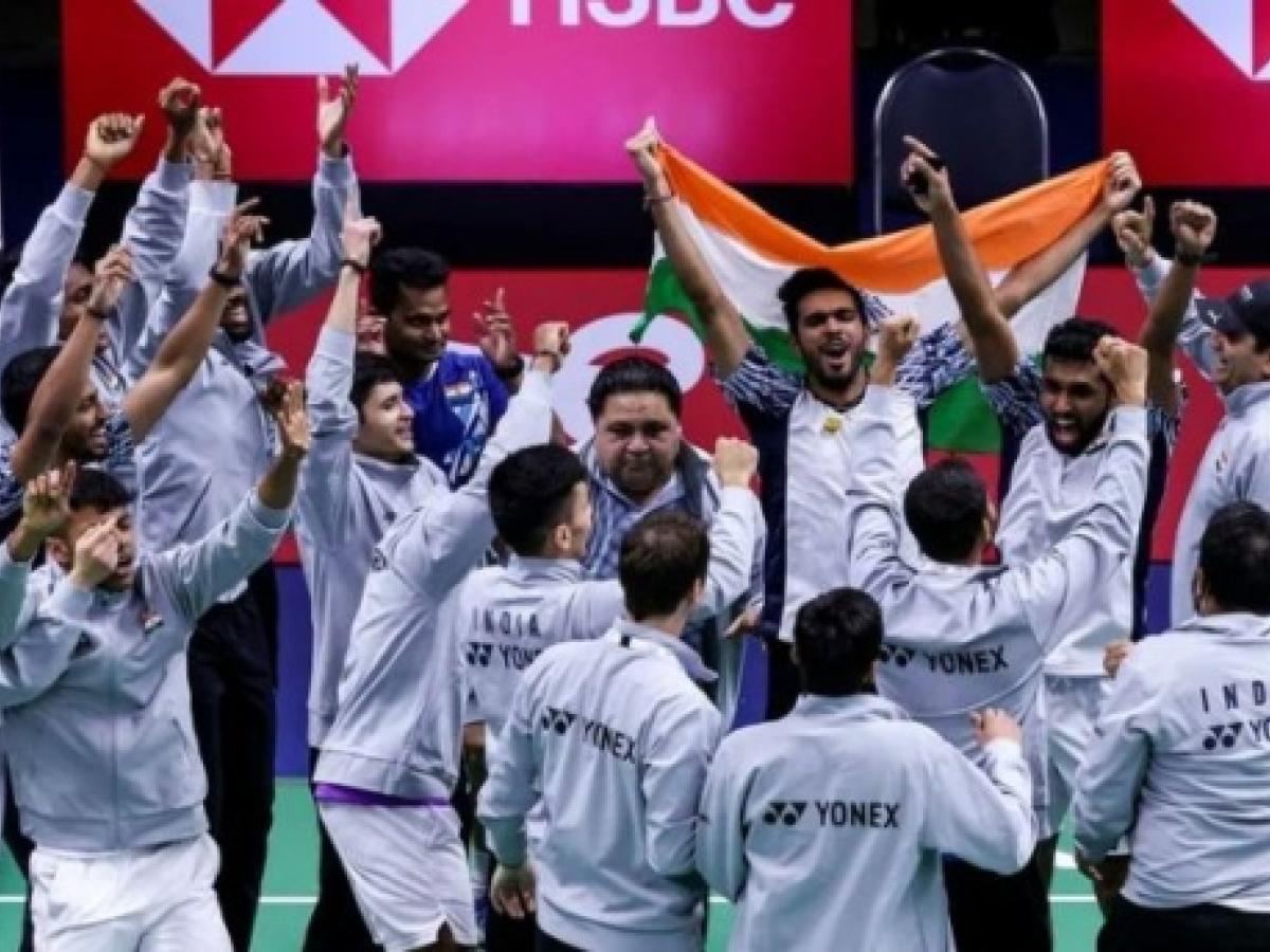 India thrash Indonesia to win maiden Thomas Cup title