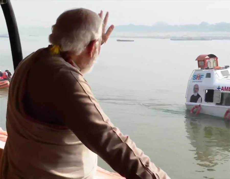 PM arrives in Varanasi to open Kashi Vishwanath Dham; to take part in 'cruise baithak'